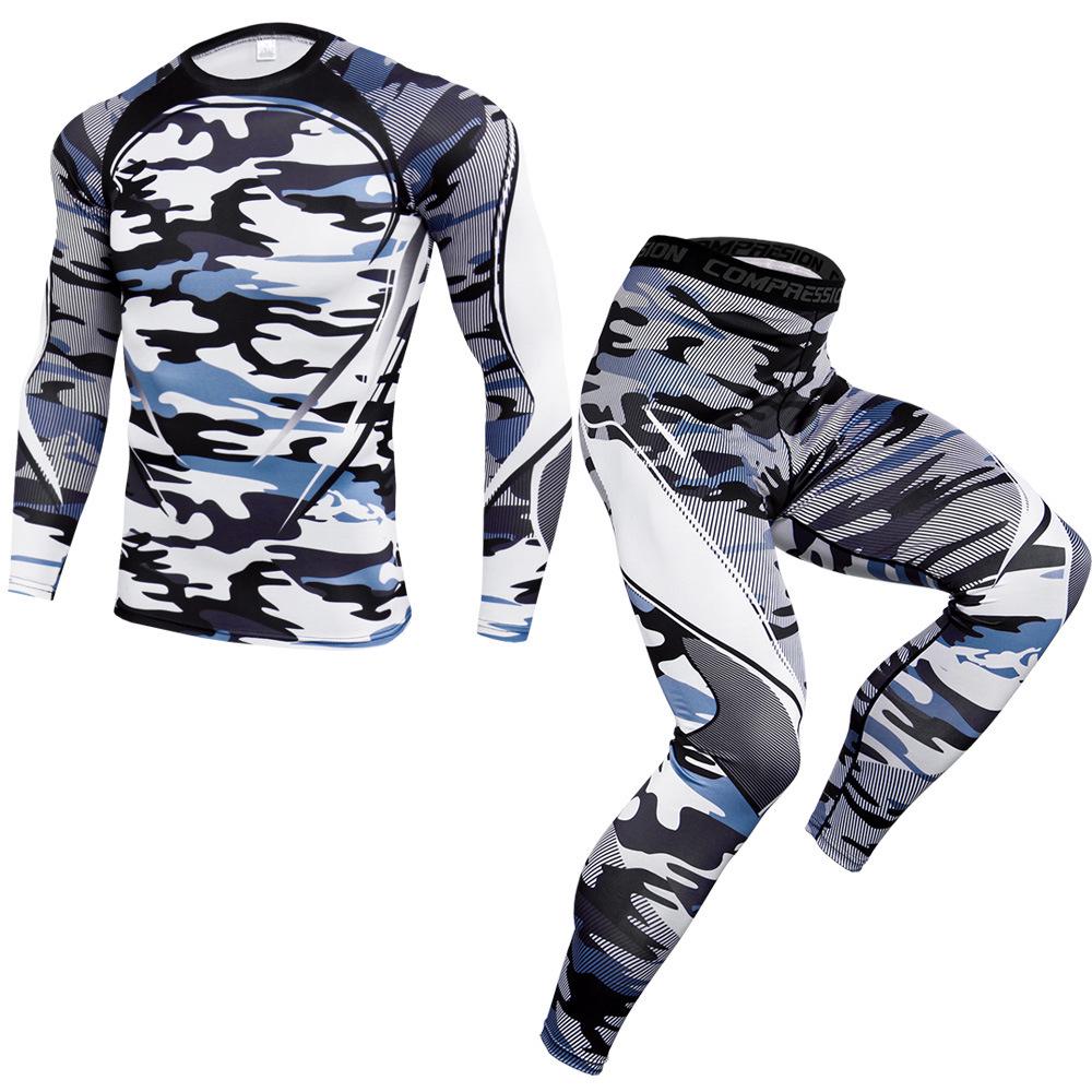 Costum Sport Bărbați Antrenament Sală Fitness Compresie Set Haine Sport Jogging Alergare Exerciții Rashguard Trening