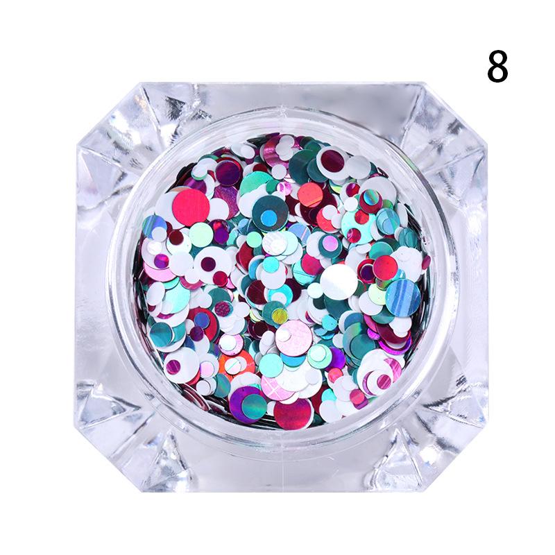 

Яркие круглые блестки для дизайна ногтей, блестки для ногтей, блестящая пудра, блестки для фототерапии, декоративные накладки для дизайна ногтей, 12 цветов, аксессуары для дизайна ногтей