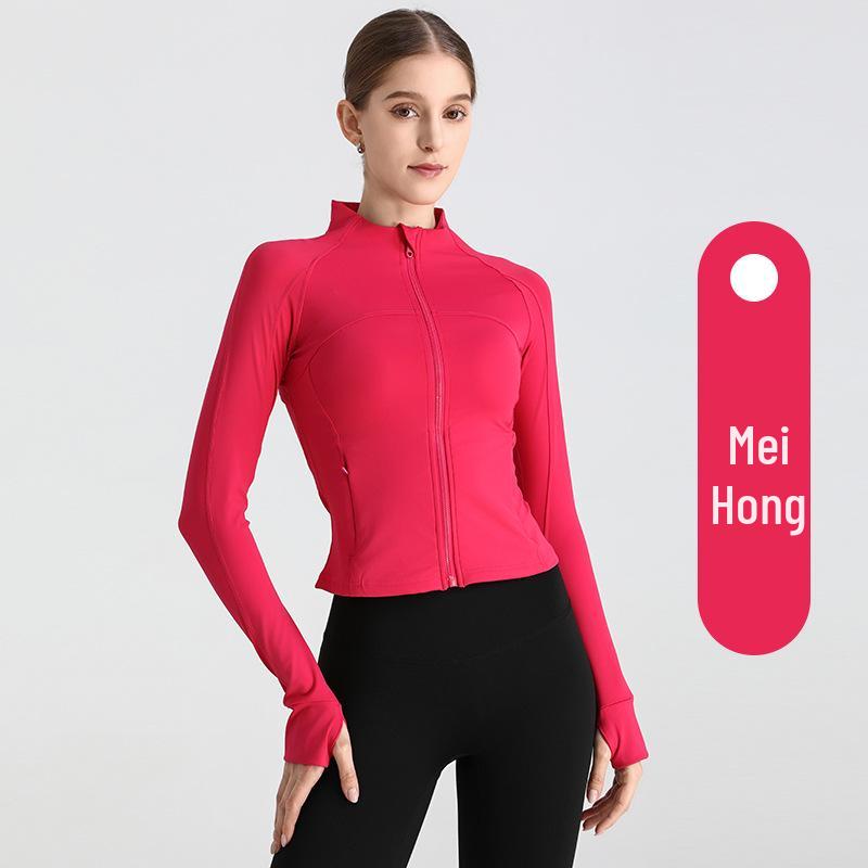 

Nude Feel Mesh Stand Collar Yoga Jacket - Slim Fit, Breathable, Women s Fitness & Running Wear Small