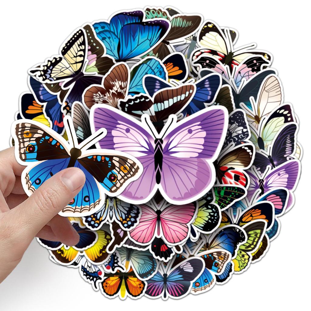 50pcs Waterproof Butterfly Graffiti Stickers for Creative Decoration - Perfect for Phone Cases and Suitcases