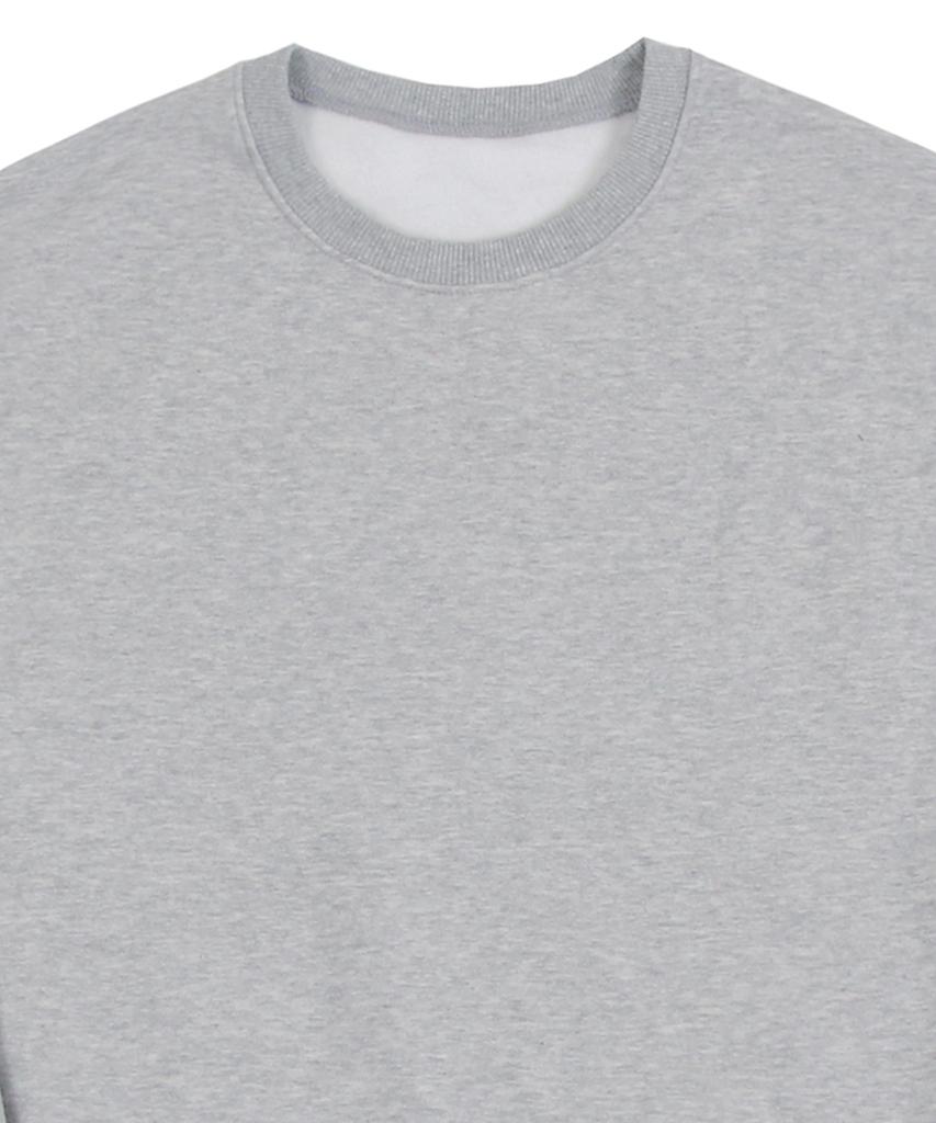 GRAVER [Unisex] Elbow Puppy Face Smile Sweatshirt_Gray/Black Logo