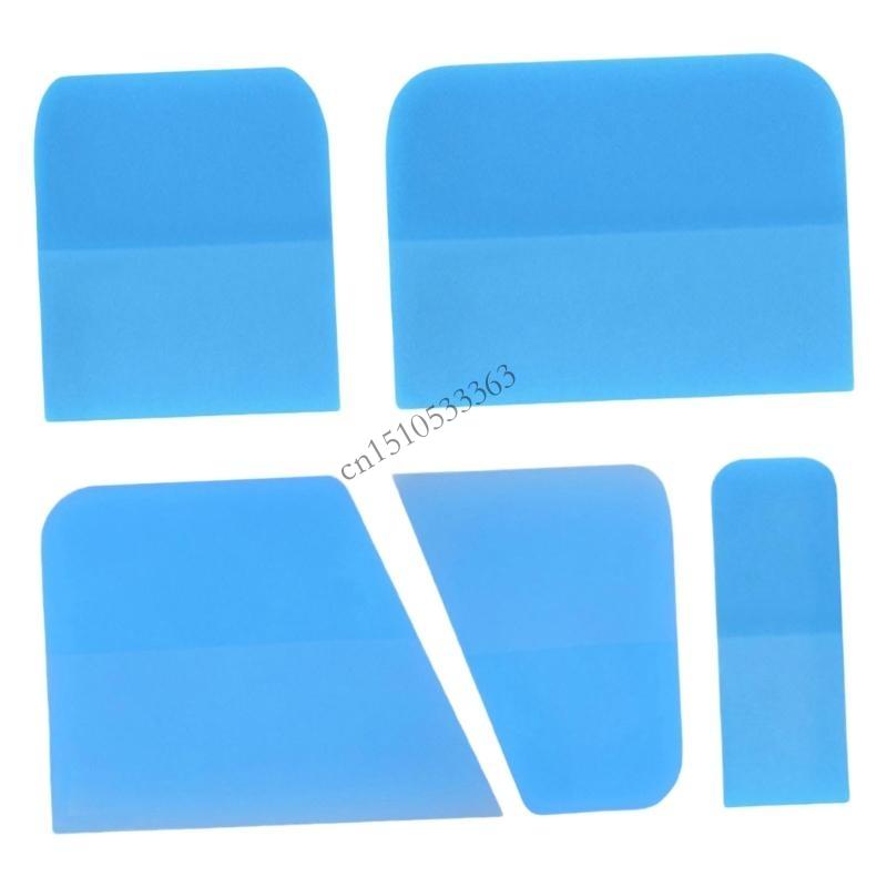 090E Набор из 5 гибких скребков из ТПУ Инструмент для тонировки окон Гибкий скребок для автомобильной краски и многоцелевой очистки