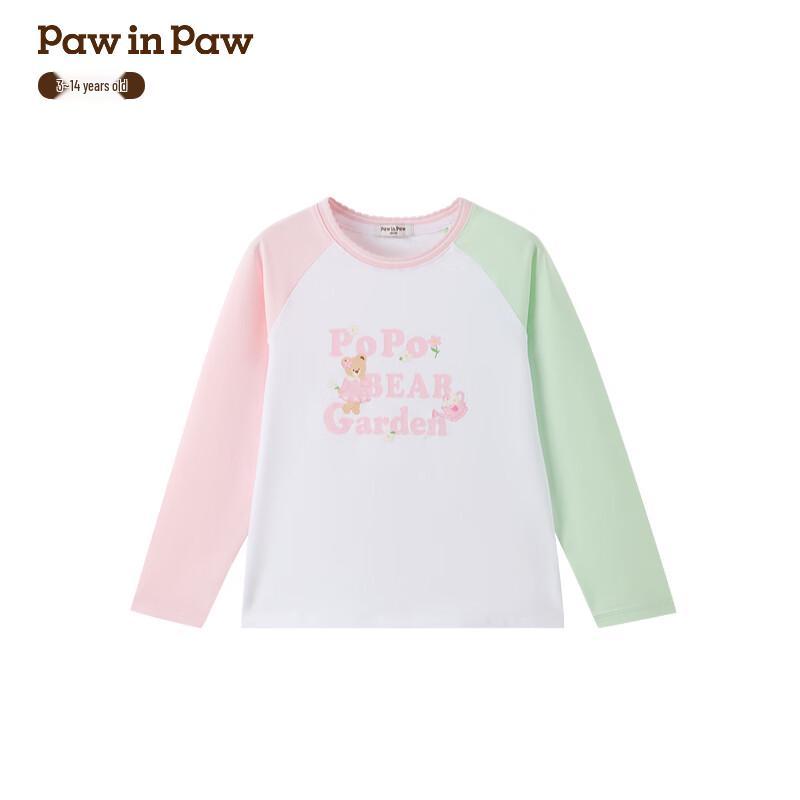 PawinPaw Girls  Cartoon Bear Raglan Sleeve T-Shirt 120