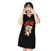 Plus Size Women's Dresses V-neck Short-sleeved T-shirt Dress