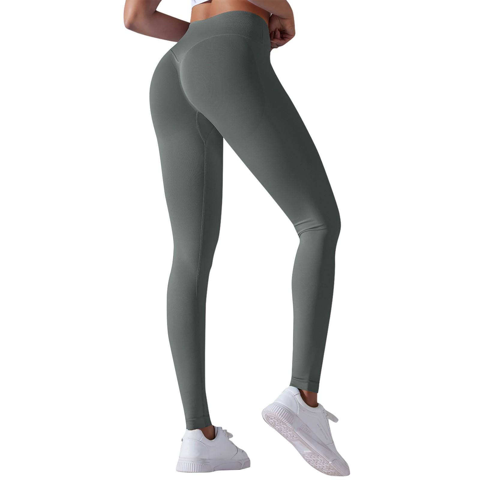 

Бесшовные вязаные дышащие однотонные брюки персикового цвета с перекрестной талией для йоги, брюки для бега, фитнеса, девятиточечные брюки XL