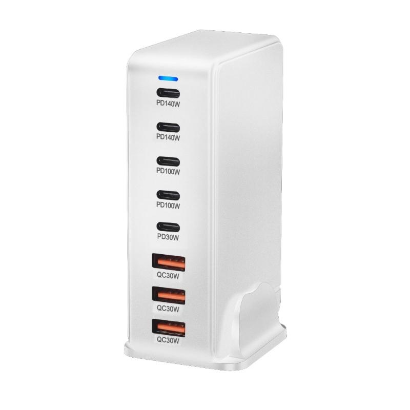 600W Desktop GaNs Chargers USB C USB A Charging Station Desktop Mutliport for Fast Chargers Laptop Power Adapter