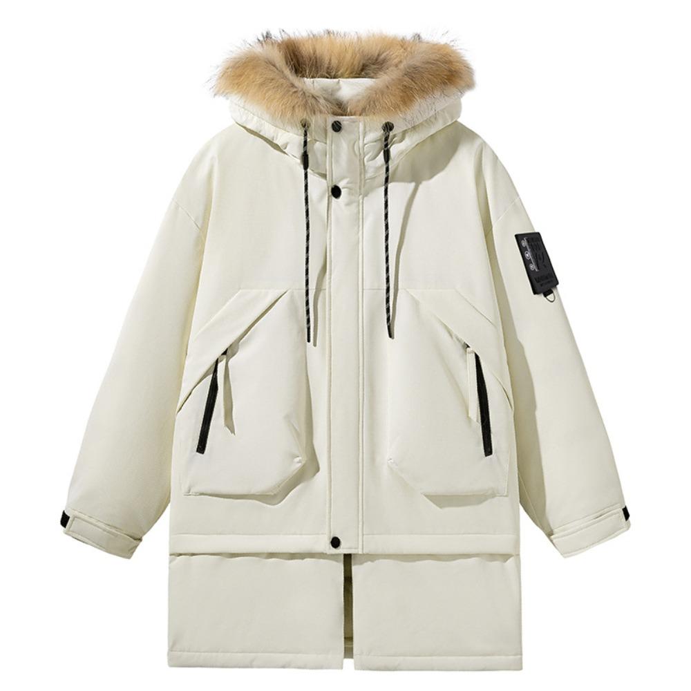 Winter Big Pocket Fur Collar Hooded Down Jacket Thickened 90 Down Hem Removable Thickened High Quality Men