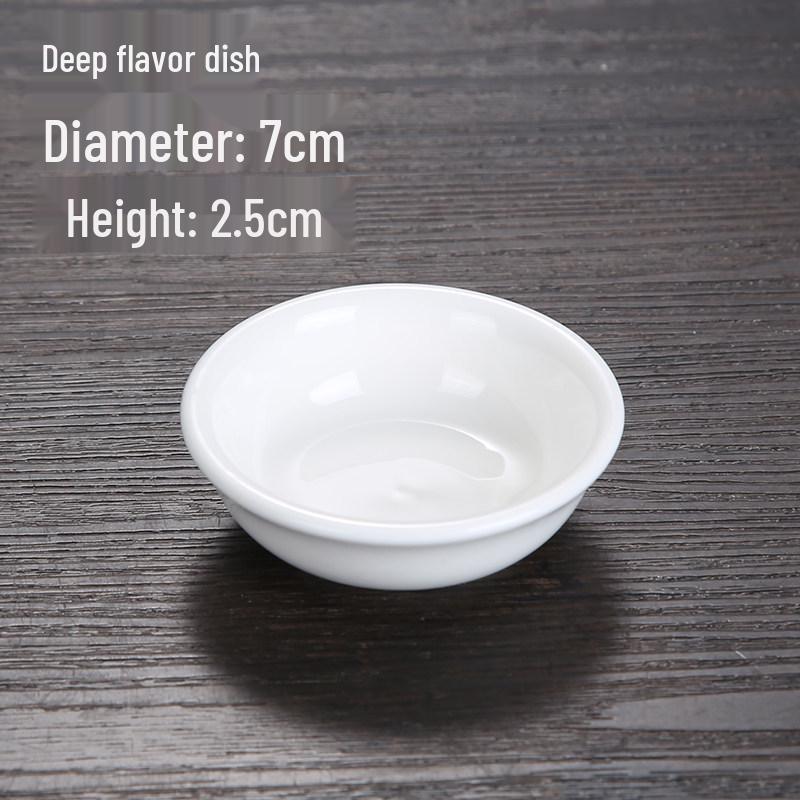 Creative Round White Ceramic Dipping & Seasoning Plate