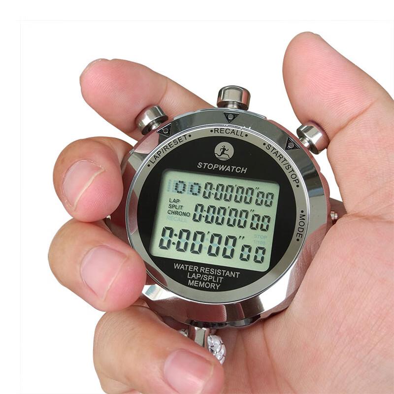 PURSUN PS-6100 Three-Row 100-Lap Metal Stopwatch