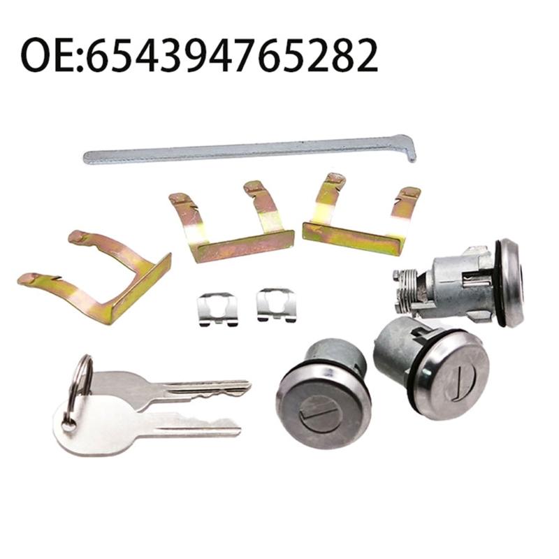 Car Door Lock Core Kit with 2 Keys, 654394765282 Hardware Set for Worn Lock Parts, Vehicle Restoration and Repair Service Use