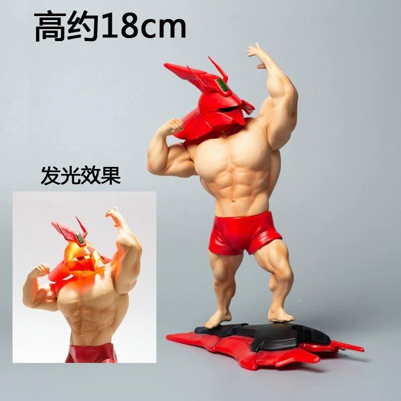 18cm Big Muscle Gunpla EVA Unit 01 LED Light Up Bodybuilding Statue RX-78 Zaku Sazabi Nu Yuanzu Action Figures Boys Toy Gifts
