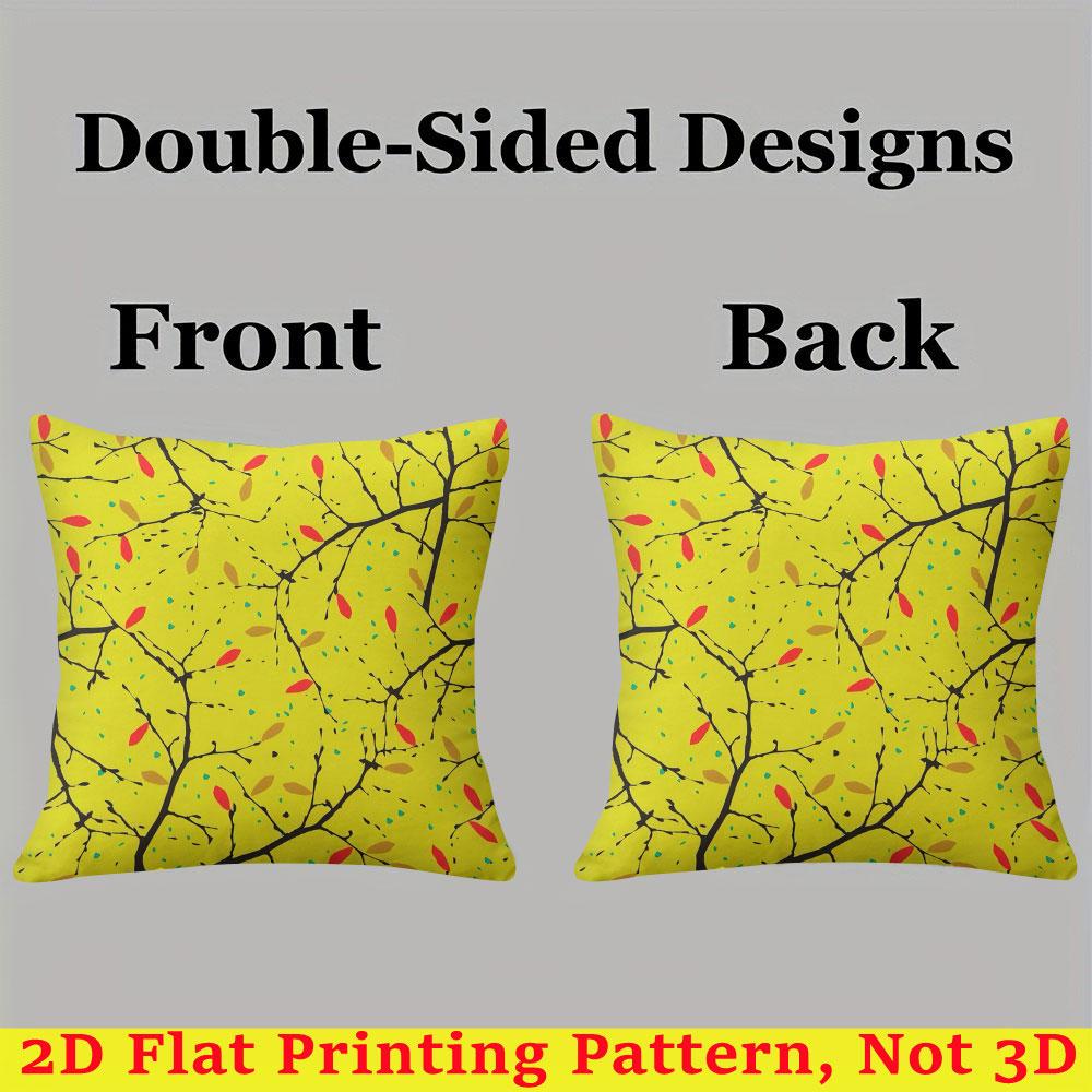 Golden Branches square Jacquard Pillow Cover for Sofa Office Waist Cushion Cover Home Decorative Pillowcase