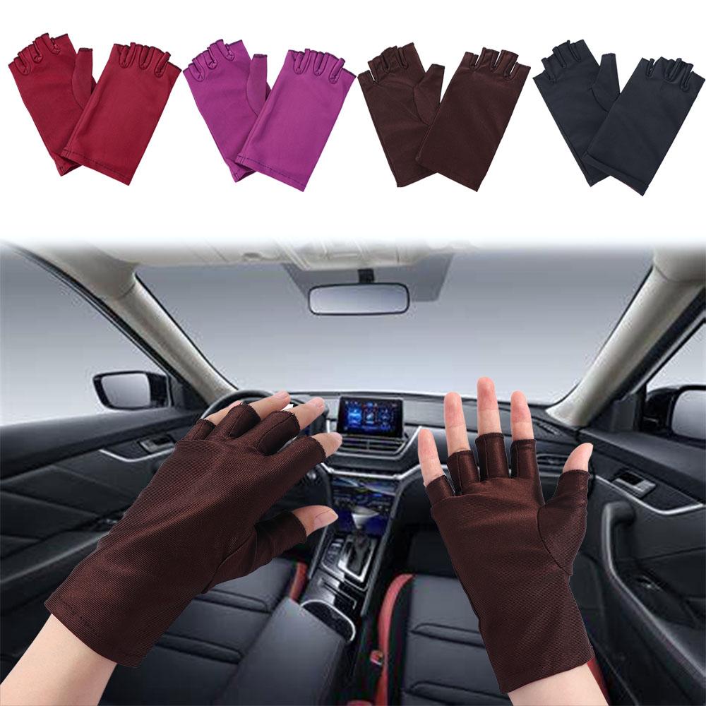 Protector Sunscreen Stretch Breathable Elastic Half Finger gloves Mittens Anti-UV Driving Gloves