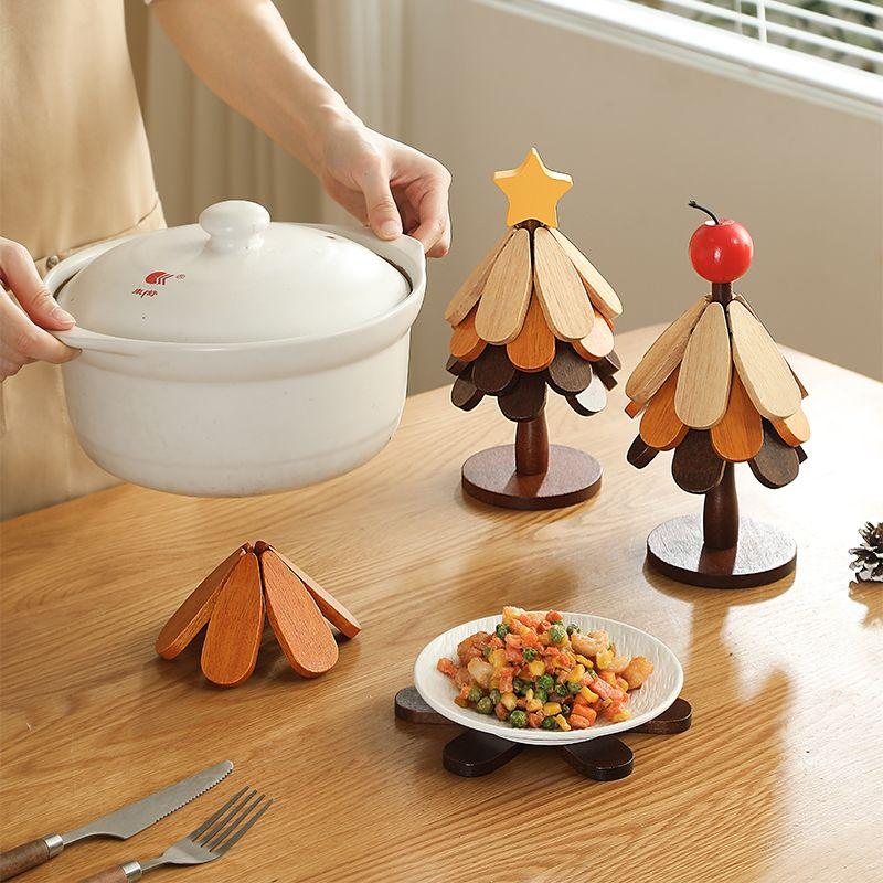 Tree Insulation Mat Solid Wood Dining Table Anti Scalding Mat Pot Mat Festival Gift Creative and Personalized Home Decoration