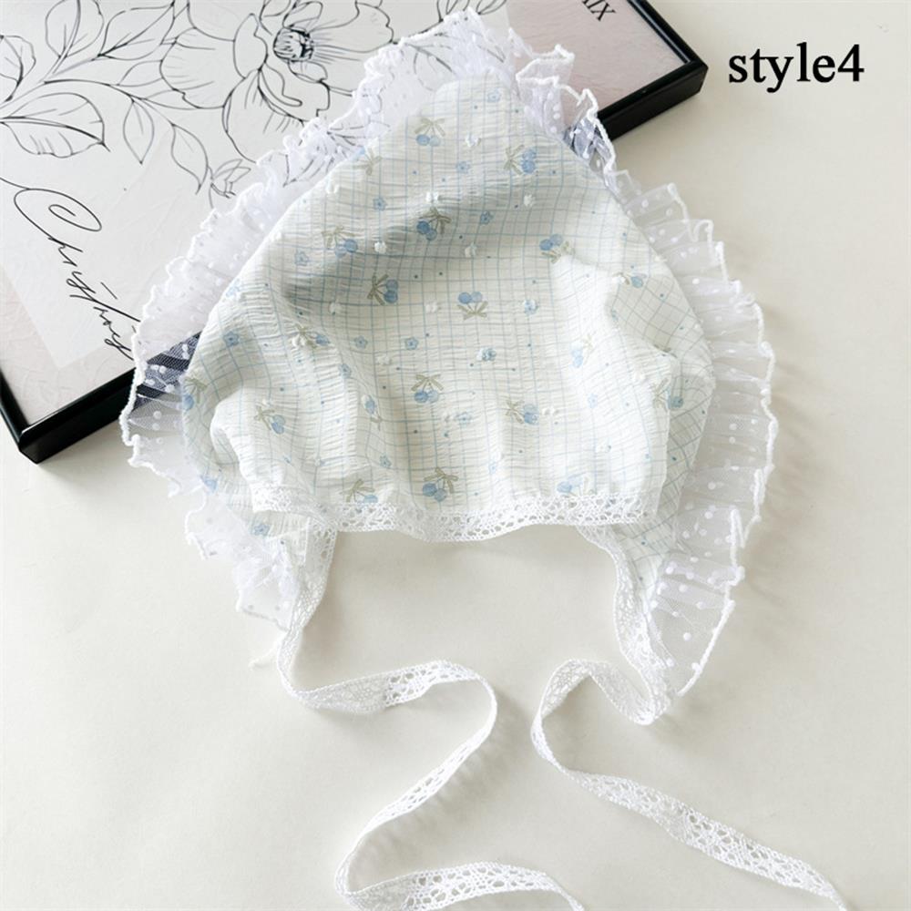 Sweet Floral Lace Hair Scarf Wraps Women Triangle Headscarf Thin Breathable Ribbon Retro Hair Accessories Headwear Turban Scarf
