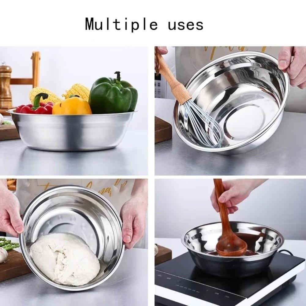 Stainless Steel Soup Pot Food Grade Salad Mixer Basin  Kitchen Cooking Tools