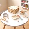 Wooden Play Kitchen Cookware Set: Frying Pan & Rice Cooking Toys for Kids