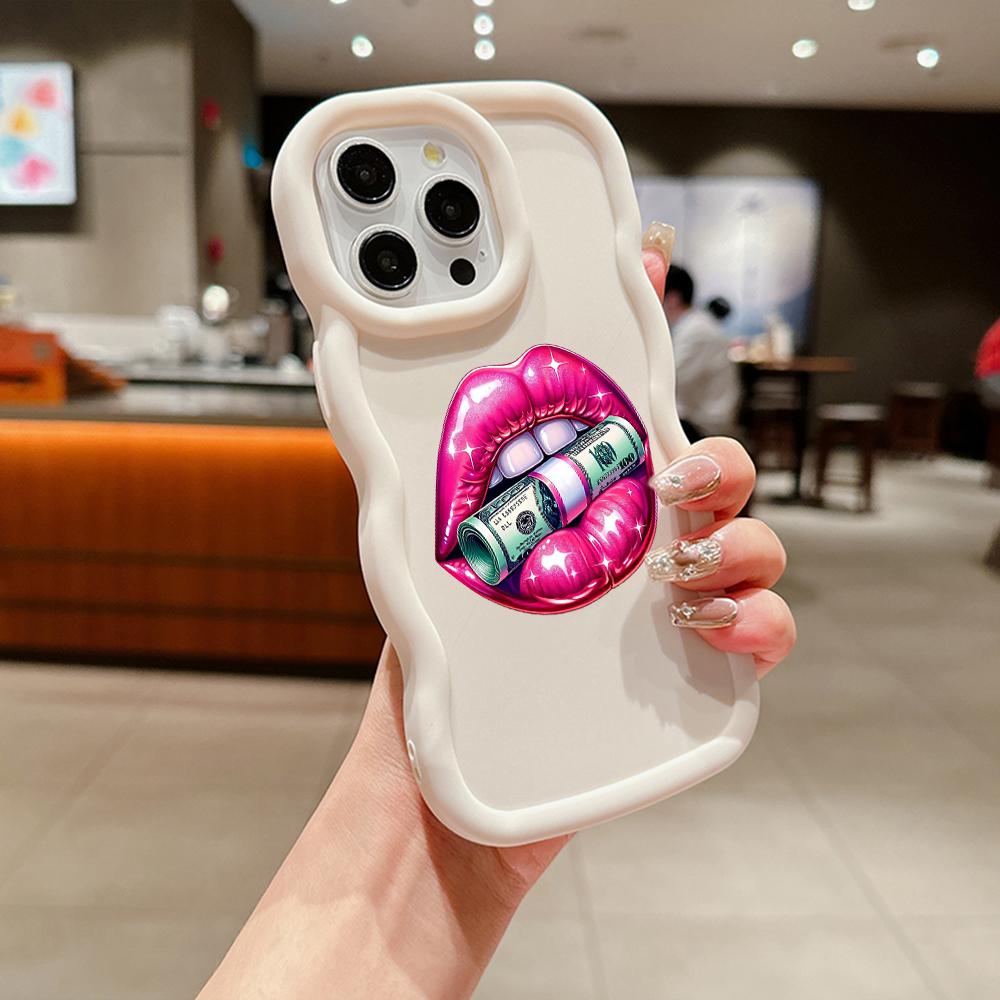 LZ18 Lips kiss Wave Silicone Phone Cases for Samsung A15 S23 FE S24 Ultra A34 A54 A14 A55 Motorola G32 OnePlus Soft Cover
