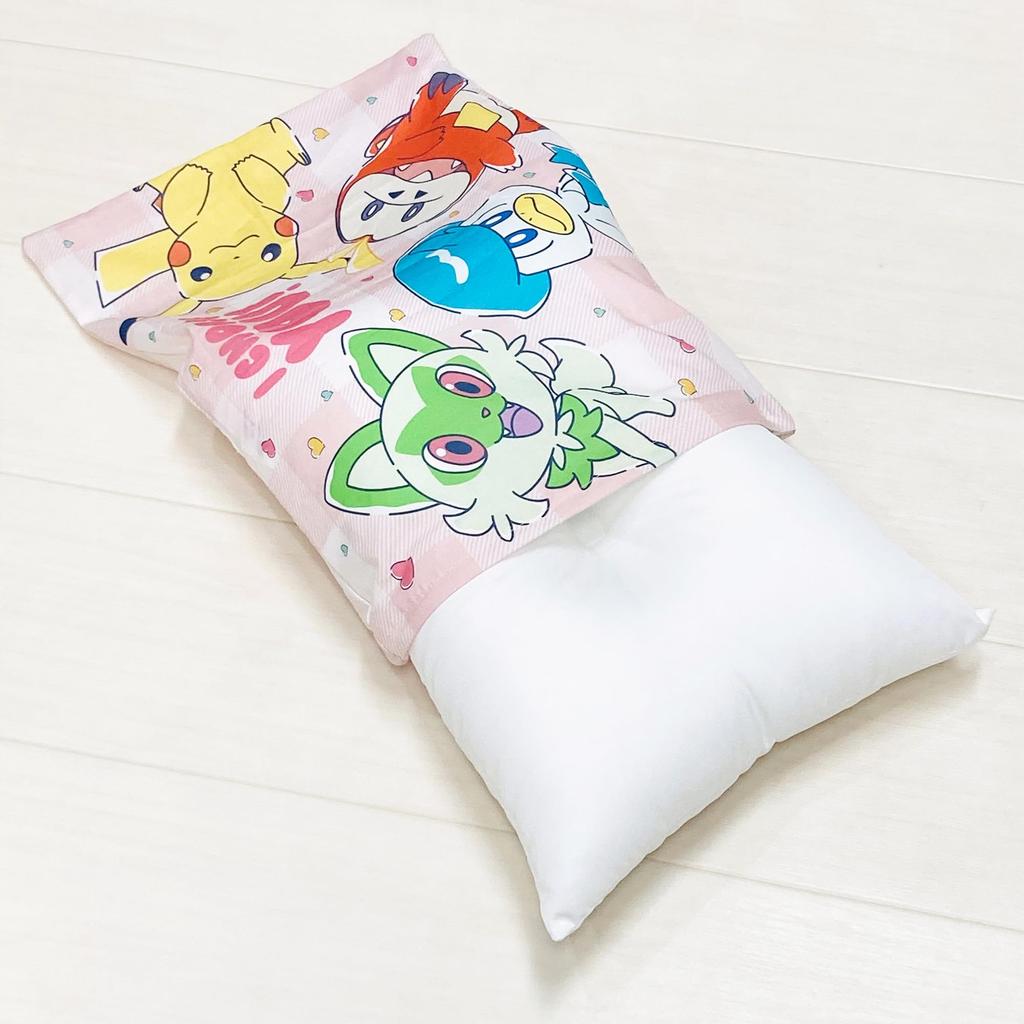 MORIPiLO Pokemon Pikachu Heart Cotton Includes Plush Character Pillow by Morishita Children's Pillow, Low-Profile, Design, Pink, Approx. 28x39cm,