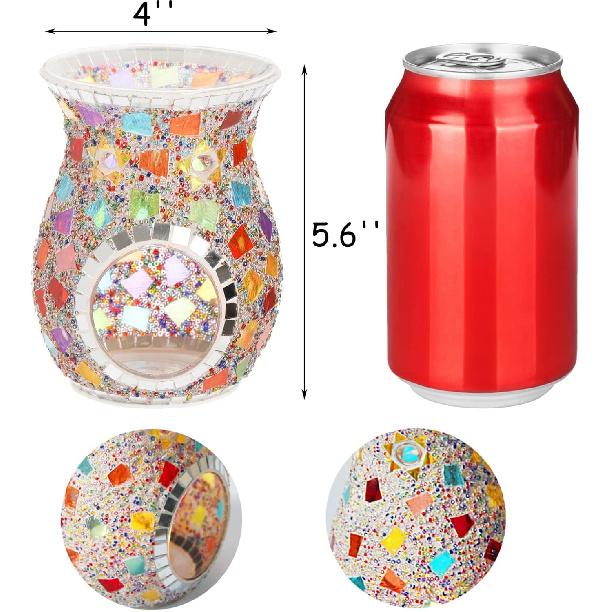 Lyellfe 2 Pack Essential Oil Burner, Fragrance Oil Warmer, Decorative Tealight Candle Holder, Incense Aromatherapy Oil Diffuser, Scented Wax Warmer