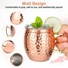 2Pcs Copper Moscow Mule Mug Durable Coppery Beer Mugs 350ml Coffee Mug Milk Cup Pure Copper Bar Cup Drinkware for Bar Party
