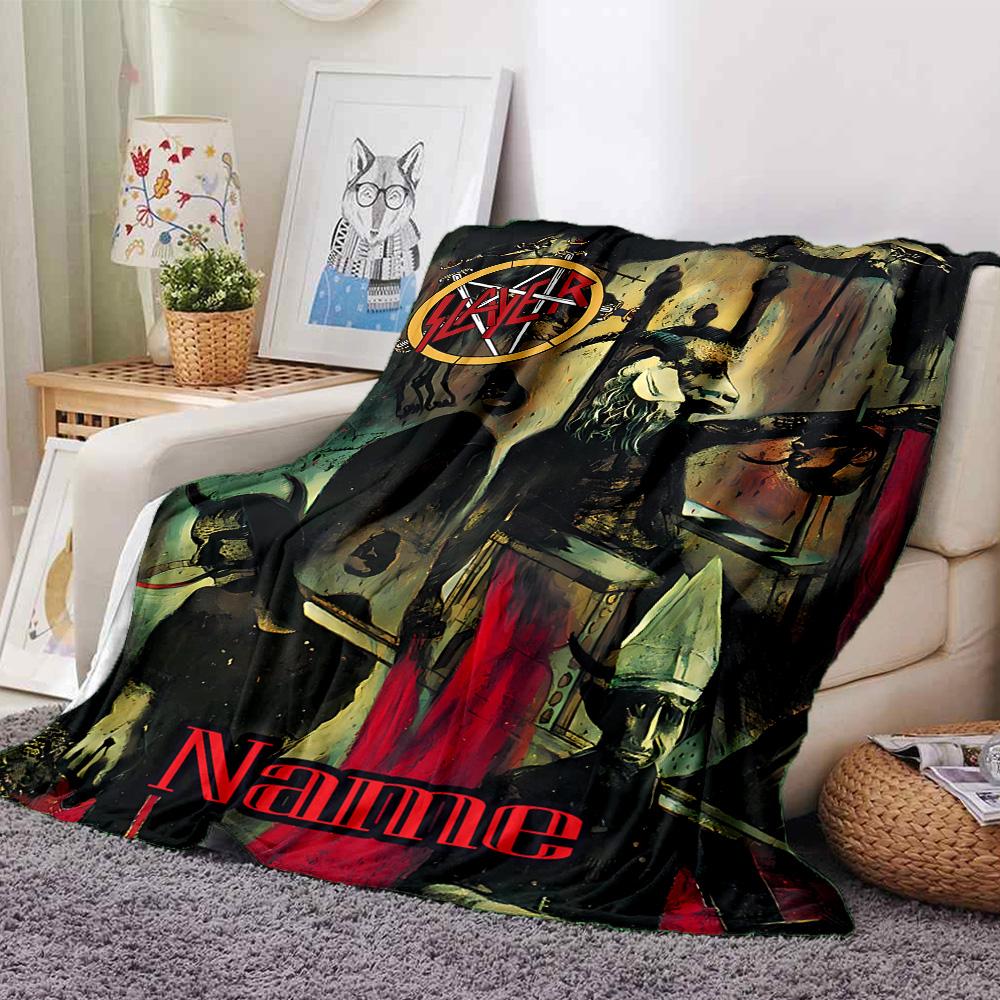 Customiz Name Personality Slayer logo Blanket Soft &Warm Sofa Office Bed Travel Lunch Break Blanket, Gift Suitable All Seasons