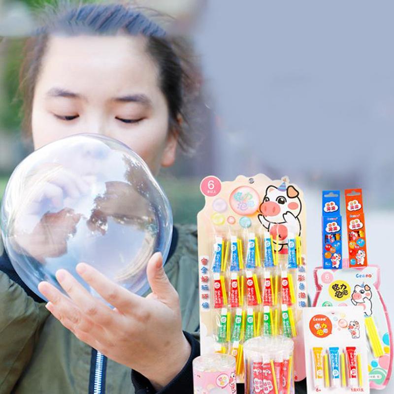 Safe Magic Bubble Glue Toy Blowing Colorful Bubble Ball Plastic Space Balloon
