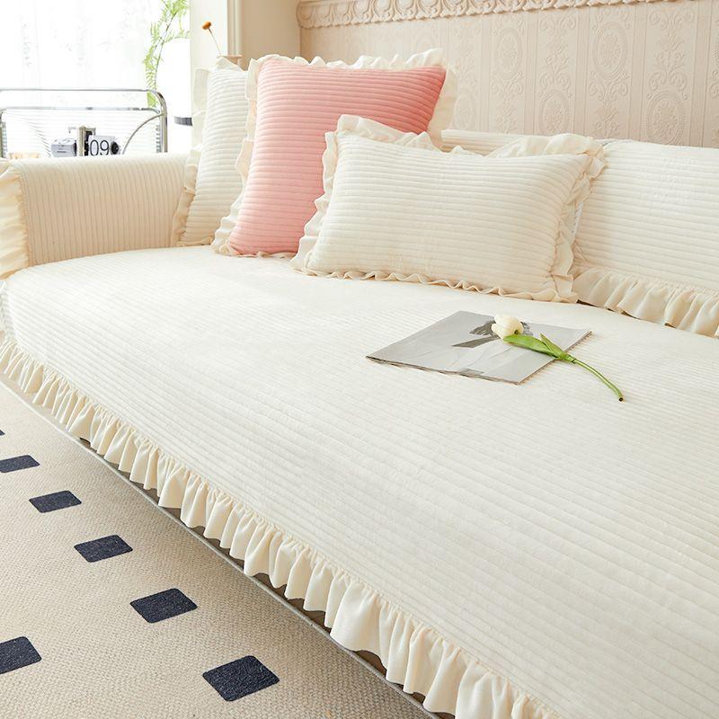 Winter Plush Sofa Cushion European Four Seasons Universal Simple Modern Crystal Suede Non-Slip Seat Cover Cover Cloth