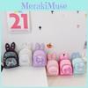 Letter Rabbit Ear Bow Sequin Childrens Backpack Zipper Design Storage Layered