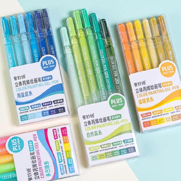 6/12/54 Farbige Malstifte Zeichenstift Acrylmarker Acrylfarbstift Gelstift Bastelbedarf für Keramik Glas