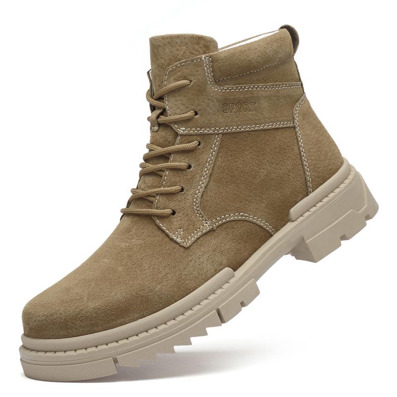 Men's Casual 6CM Height-Increasing High-Top Martin Boots for Autumn and Winter