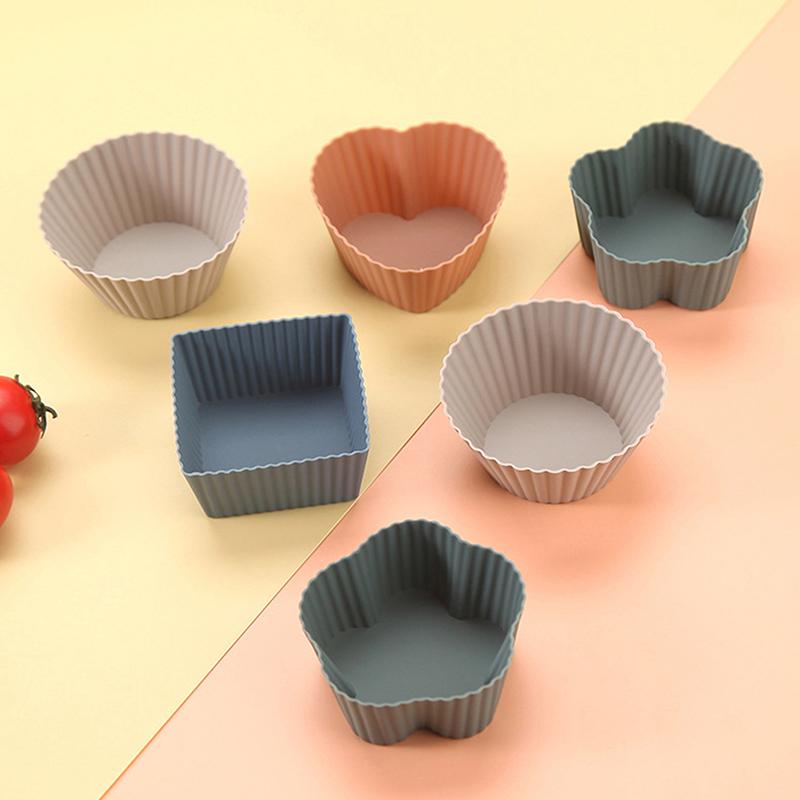 12Pcs/Set Silicone Cake Mold Muffin Cupcake Baking Molds Kitchen Cooking Bakeware Diy Cake Decorating Baking Tools
