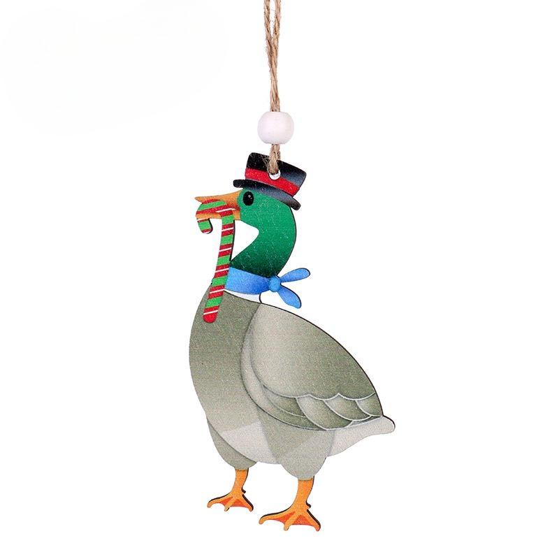 

Christmas decorations: Christmas goose wooden pendant, Christmas tree ornament Green-headed duck