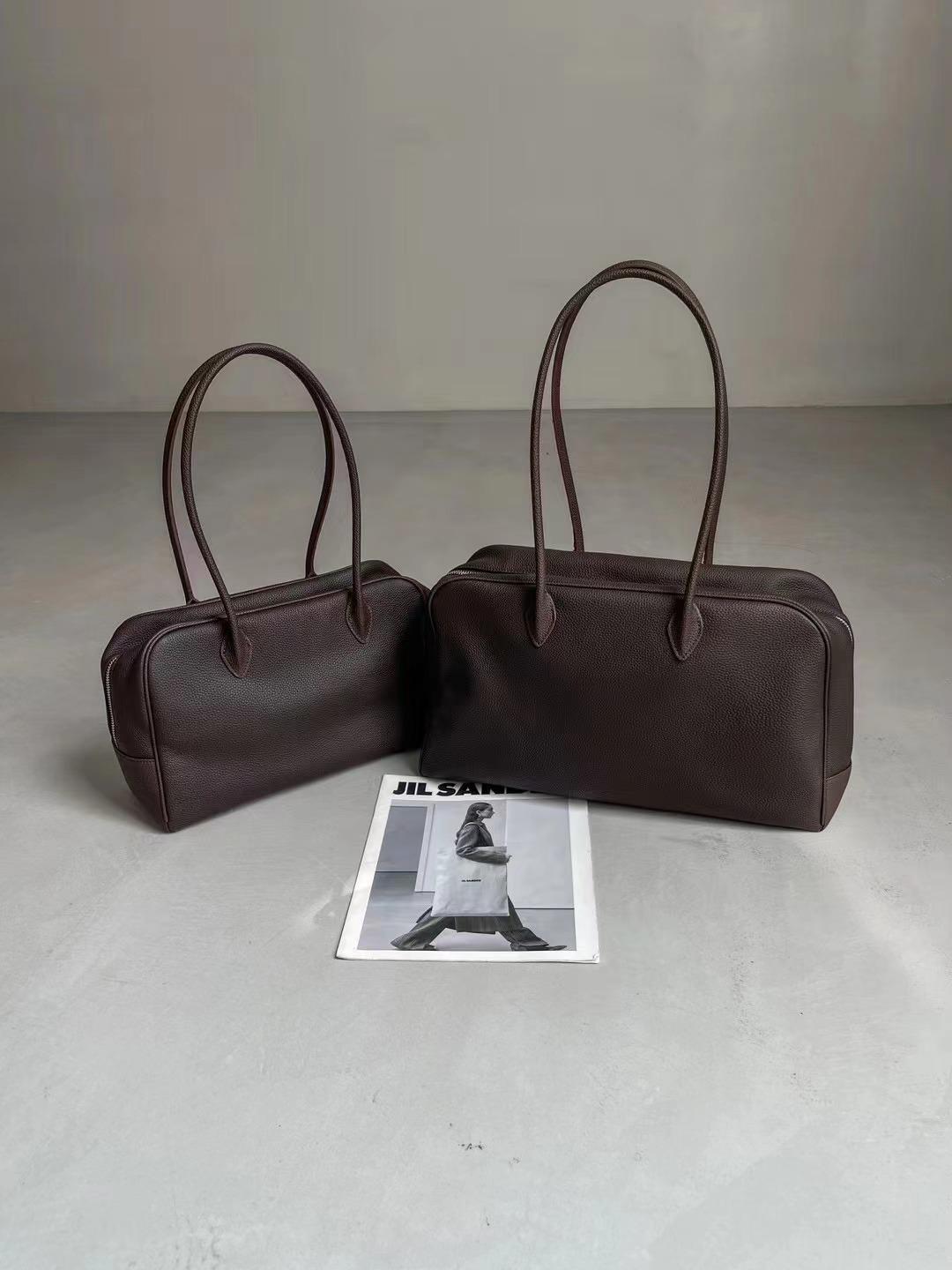 Victoria Damen-Pendlertasche: Togo-Leder, Handtasche mit großem Fassungsvermögen für kurze Geschäftsreisen, Schultertasche, Rindsleder-Material. Small (32x20x12cm) ebenholz