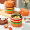 Portable Hamburger Lunch Box Stainless Steel Heat Insulation Bento Case Stackable Picnic Food Container Set Kitchen Accessories