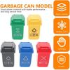 1/12 Mini Trash Can Toys, 5Pcs Miniature Garbage Cans with Opened Lids Small Trash Bin Model for Kids Dollhouse Accessory