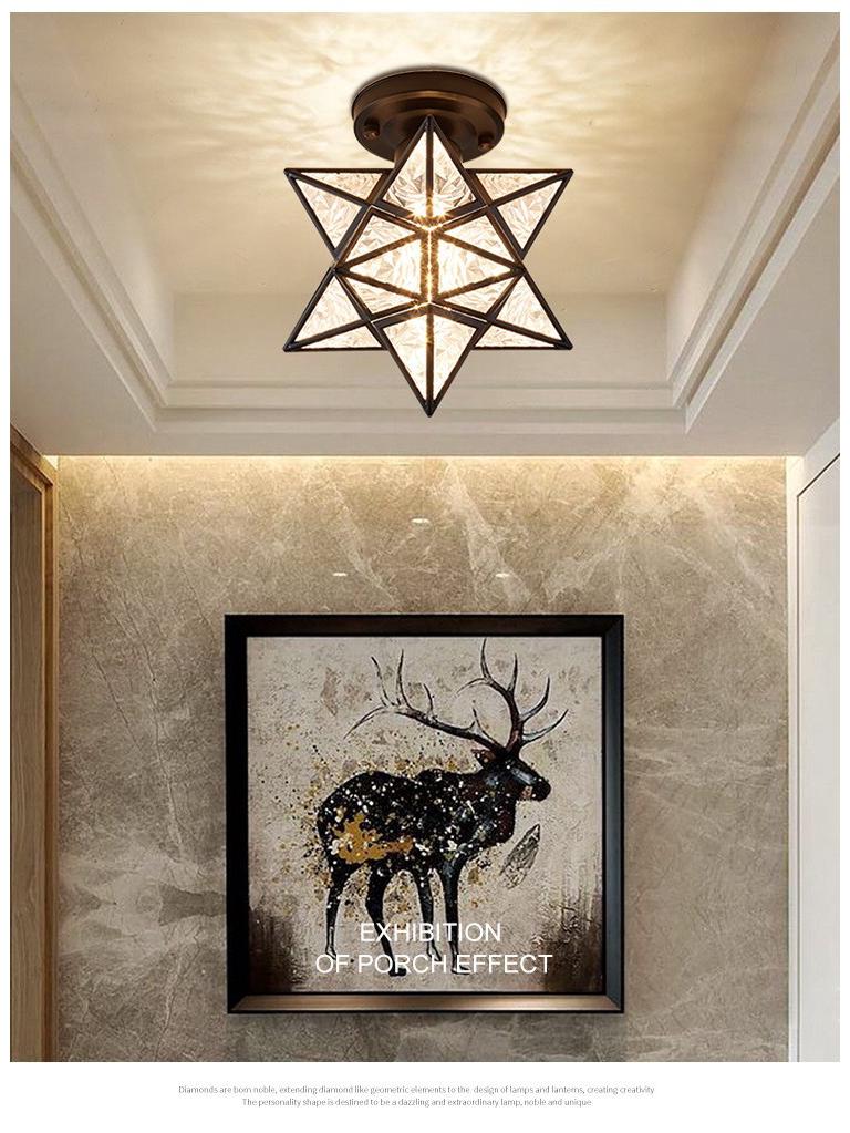 Crystal Ceiling Light for Modern Spaces - Elegant, Simple, Nordic Design for Corridors, Balconies, Entrances, and Bedrooms