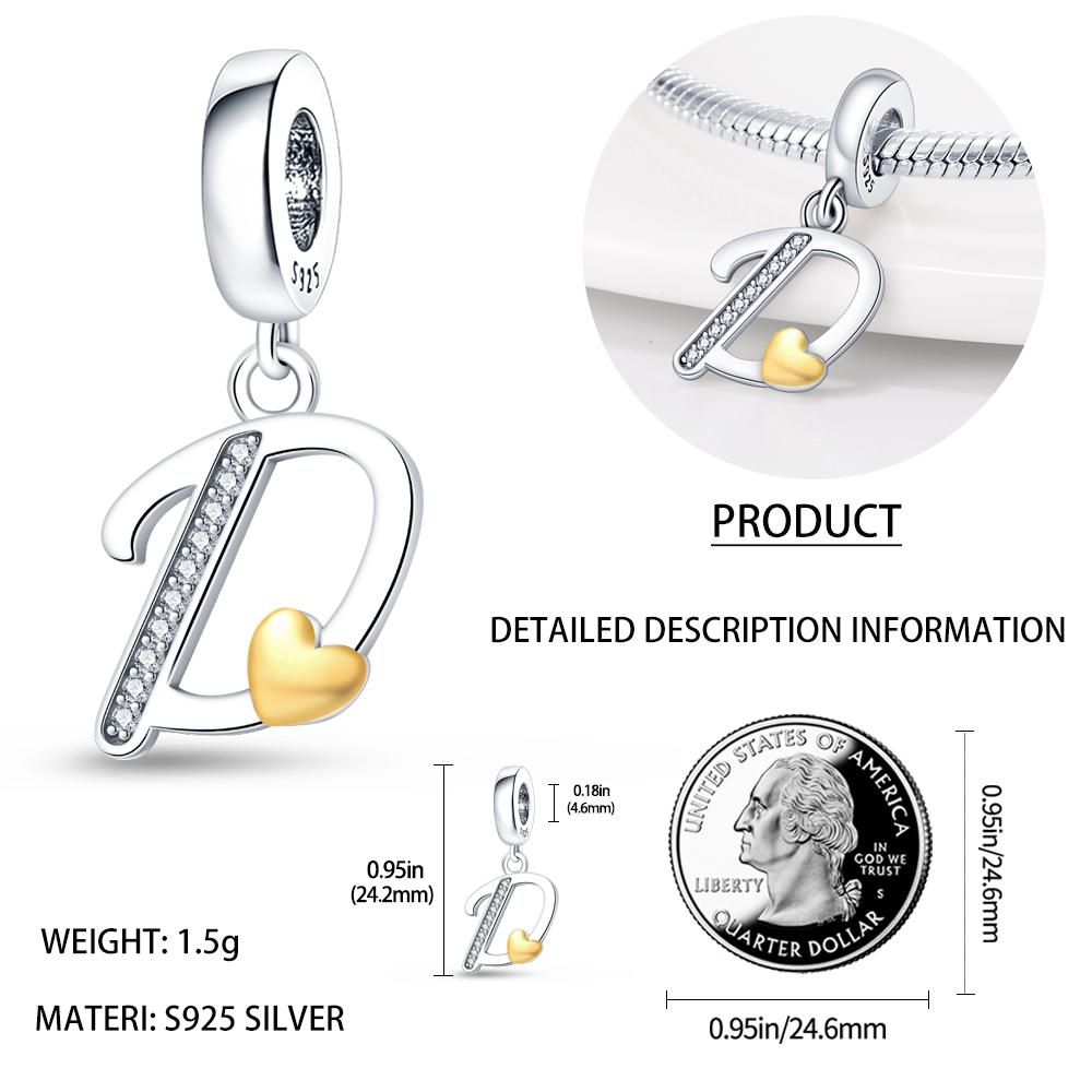 Novinka v kolekci Qikaola Originální náramky 26 písmen A-Z Měděné přívěsky Korálky Pro DIY Výrobu narozeninových šperků Dárky