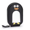 Small Penguin Shape Card Holder Coin Purse Cartoon Cute Genuine Cow Leather Zipper Purses Mini Wallet