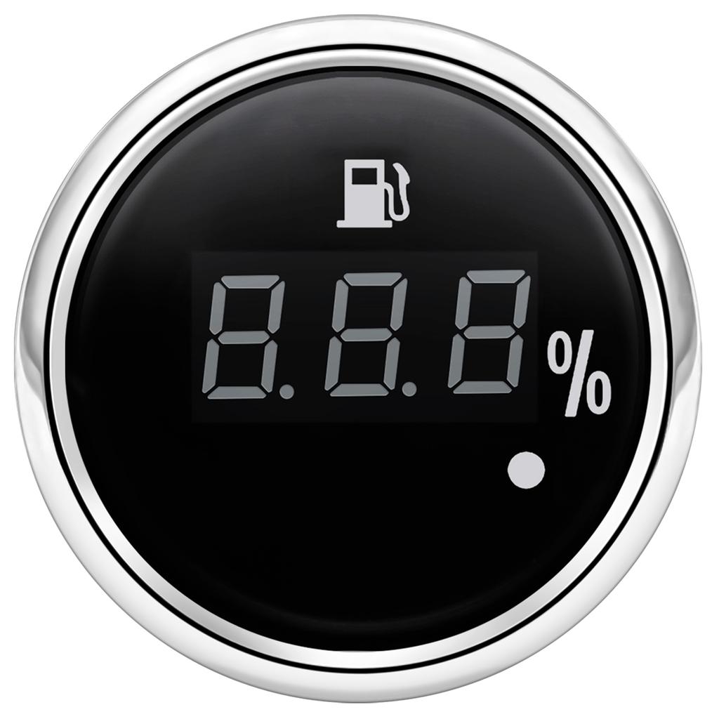 52mm 0~190 Ohm Fuel Level Gauge With Alarm Light Fuel Tank Meter For Marine Car Boat Yacht Digital Oil Fuel Indicator 12V 24V