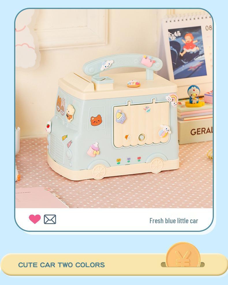2025 Cute Piggy Bank for Girls - Secure Password Coin Savings Box in Fun Car Design