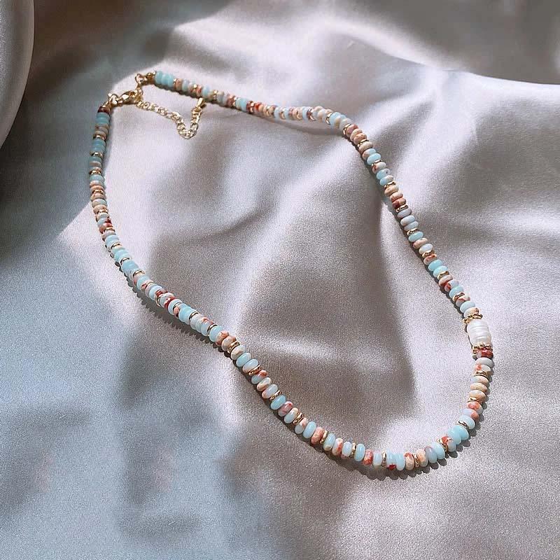 Vacation Style Natural Stone Bead Pearl Pendant Bracelet For Women's Fashion Jewelry sets Unusual Bracelet Accessories For Party