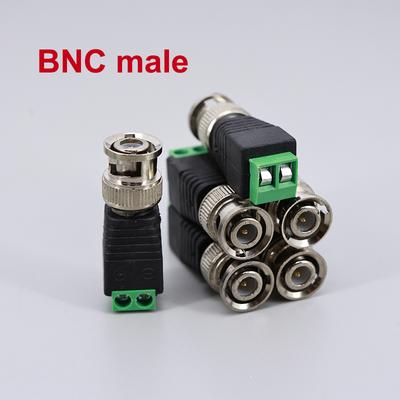 10 יחידות/הרבה מחבר BNC זכר כבל קואקסיאלי Cat5 מתאם DC מחבר Balun לאביזרי מצלמת אבטחה