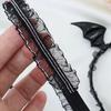 Halloween Devil Costume Set Devil Bat Headband Lace Choker Demons Cosplay Accessories for Carnivals Themed Party Props