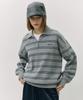 ROLAROLA Loose Fit Collar Stripe Knit Gray
