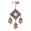 Rustic Bronze Metal Wind Chime With Star Cutouts And 7 Bells For Garden Decor Outdoor Porch Balcony Memorial Gift 19 X 4.5 Inch