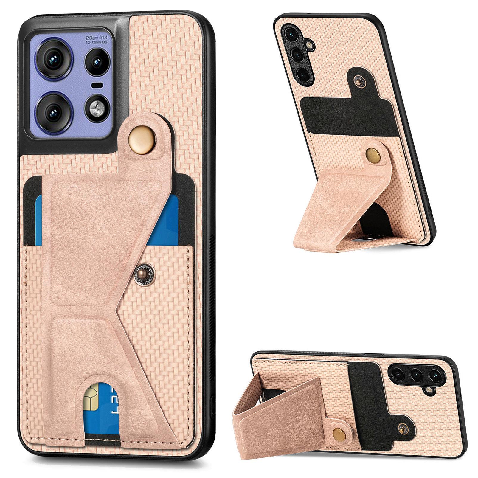 

For Motorola Edge 50 Pro 5G Case with K-Shaped Kickstand Leather Phone Back Cover Yellow