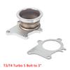 Stainless Steel T04E T3/T4 5 Bolt Exhaust Dump Flange To 3" 76mm Vband Adapter