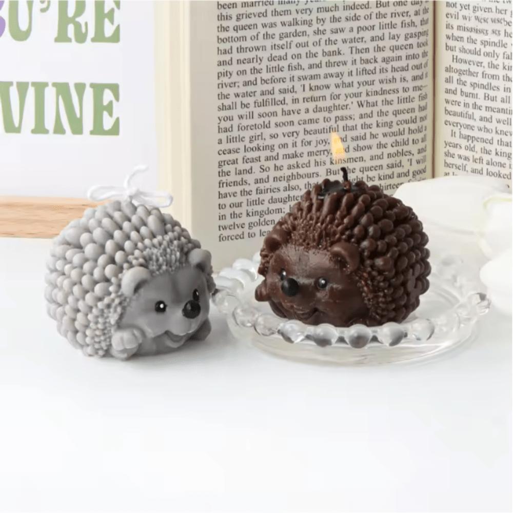 Süße Igel-Kerzenform, 3D-Cartoon-Tier, Umarmung, Pilz, Apfel, Seifenbastelset, Gipsherstellungsset, DIY, handgemachte Form, Wohndekor, Geschenke