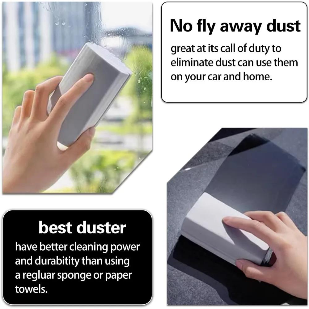 Car Damp Clean Duster Sponges Reusable Eraser Brush Blinds Kitchen Window Sponge Duster Cleaning Tools Auto Accessories